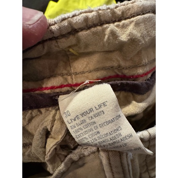 Abercrombie Fitch Cargo Shorts Sz  30‎ Khaki Distress Vintage Heavy Y2K 2pair (H - Picture 5 of 6